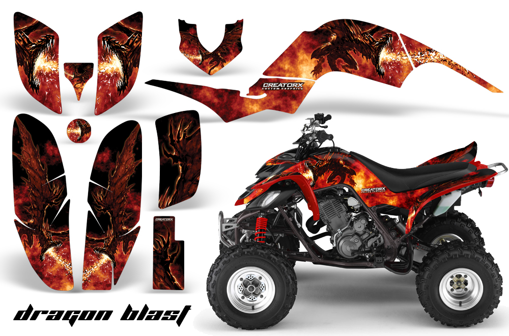 Yamaha Raptor 660 Graphics DragonBlast Red